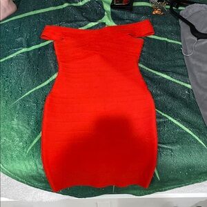 Elegant Red Off-Shoulder Dress